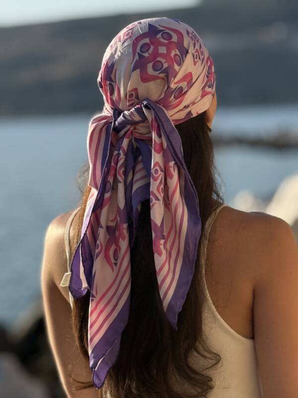 GENESIS OF INSPIRATION – 1 silk scarf 90x90cm - Image 4