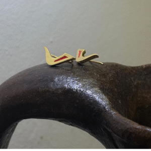 RED FLOW-CREWLER EARRINGS