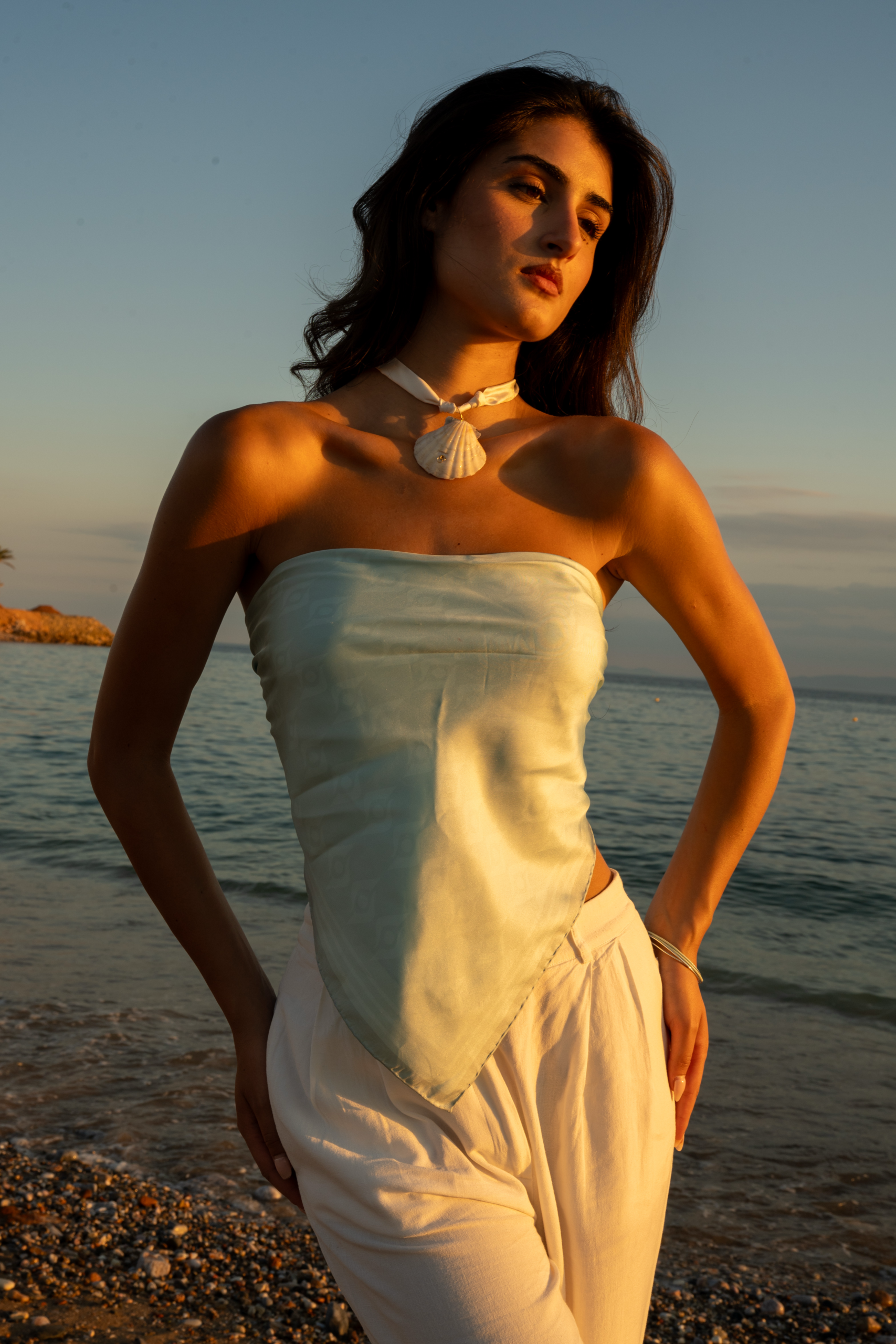 GENESIS OF INSPIRATION – 2 - AZZURRO Silk Scarf 65x65cm - Image 3