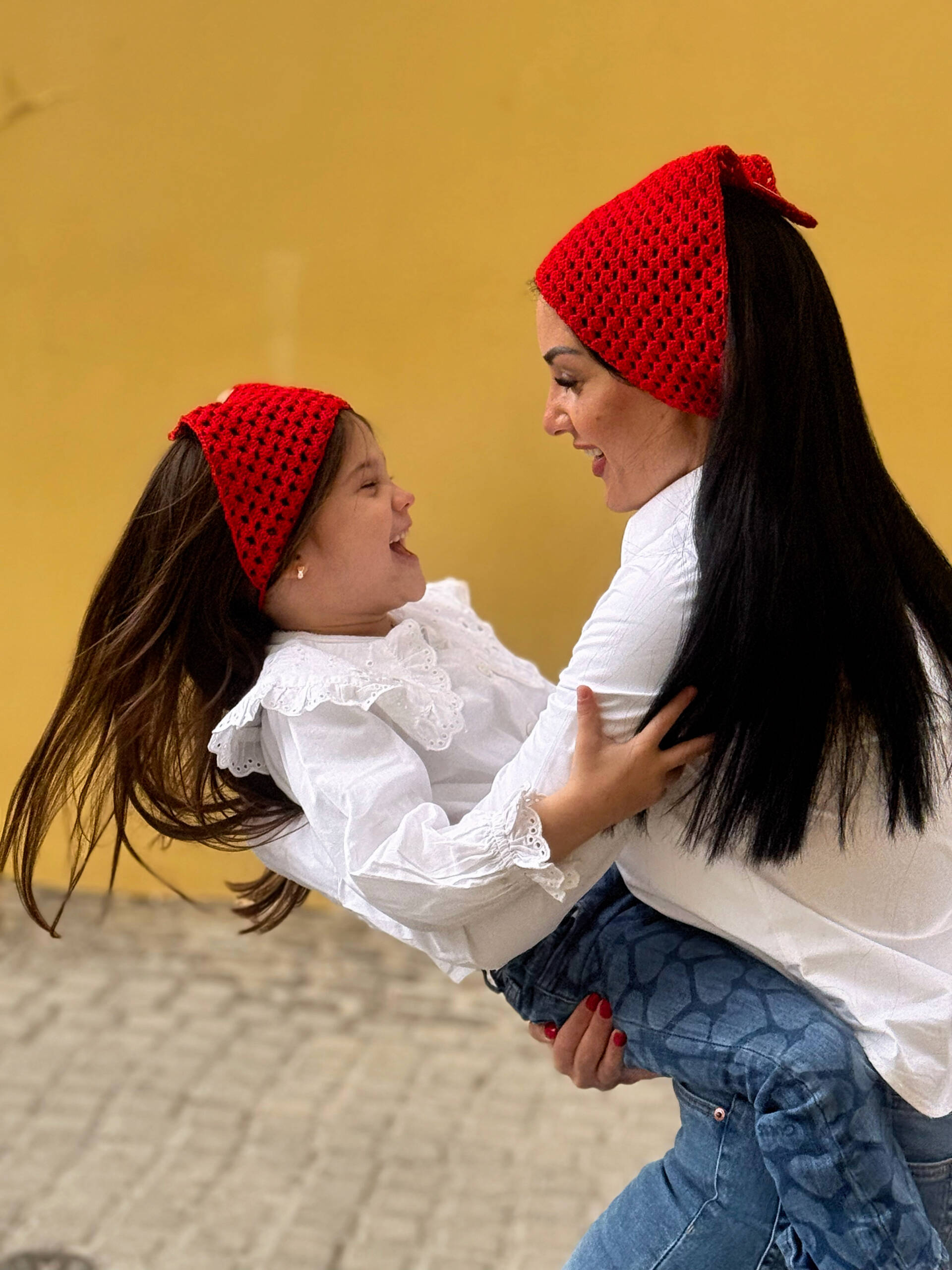 NÉMA Crochet Scarf – Poppy Red - Image 2