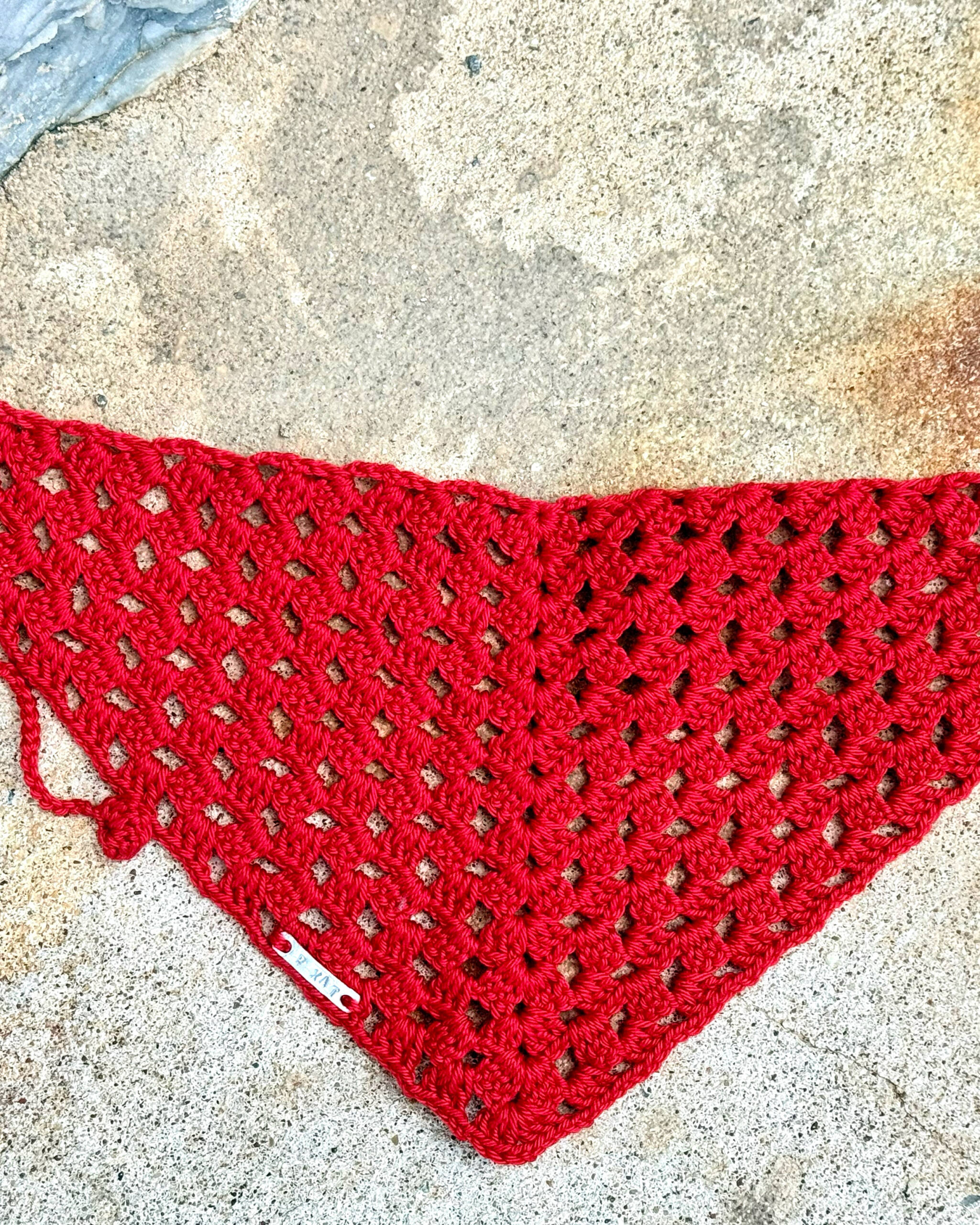 NÉMA Crochet Scarf – Poppy Red - Image 4